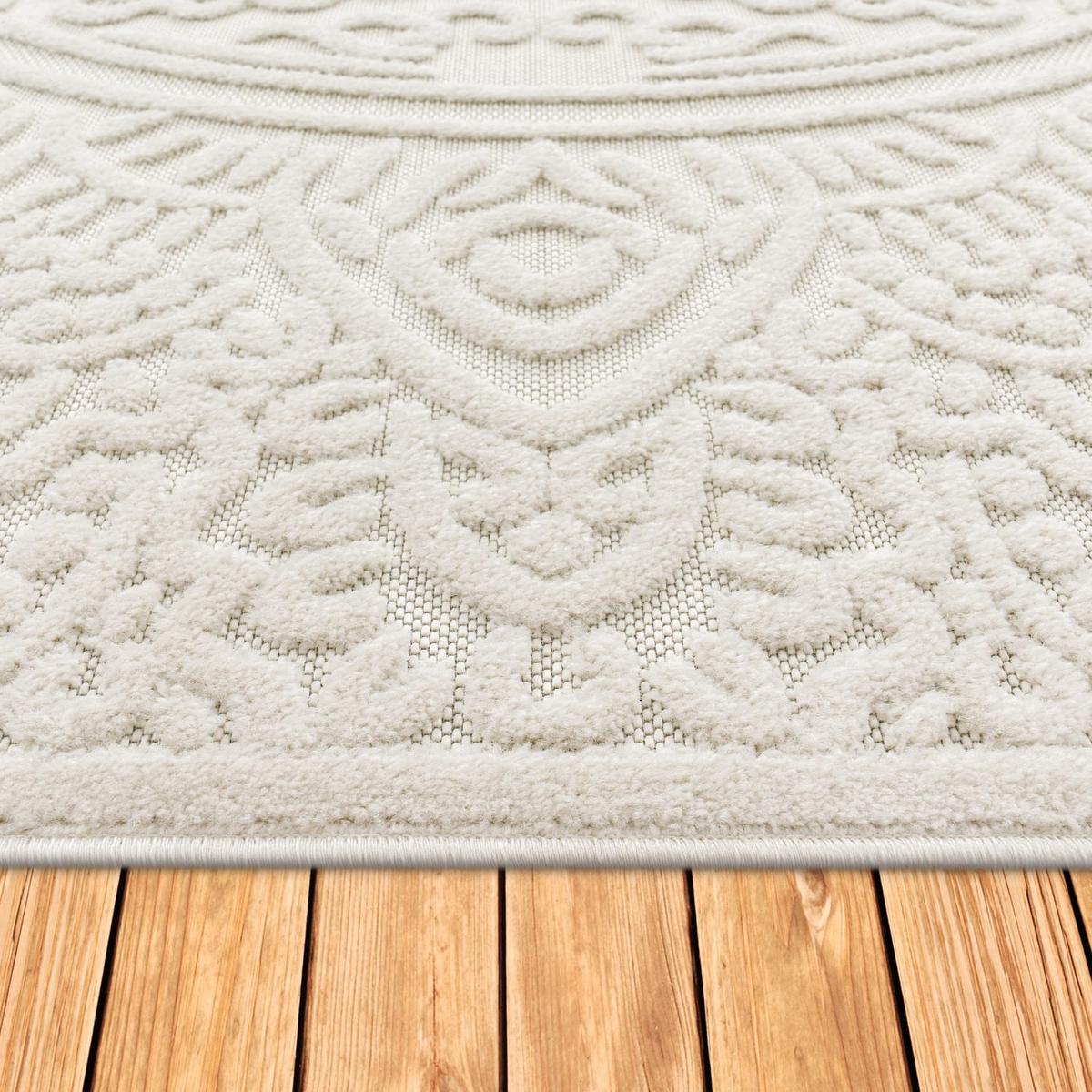 KURZFLORTEPPICH, mit Struktur, aus Polypropylen, Creme, 200 x 290 cm - Creme, Textil (290/200cm) - KADIMA DESIGN