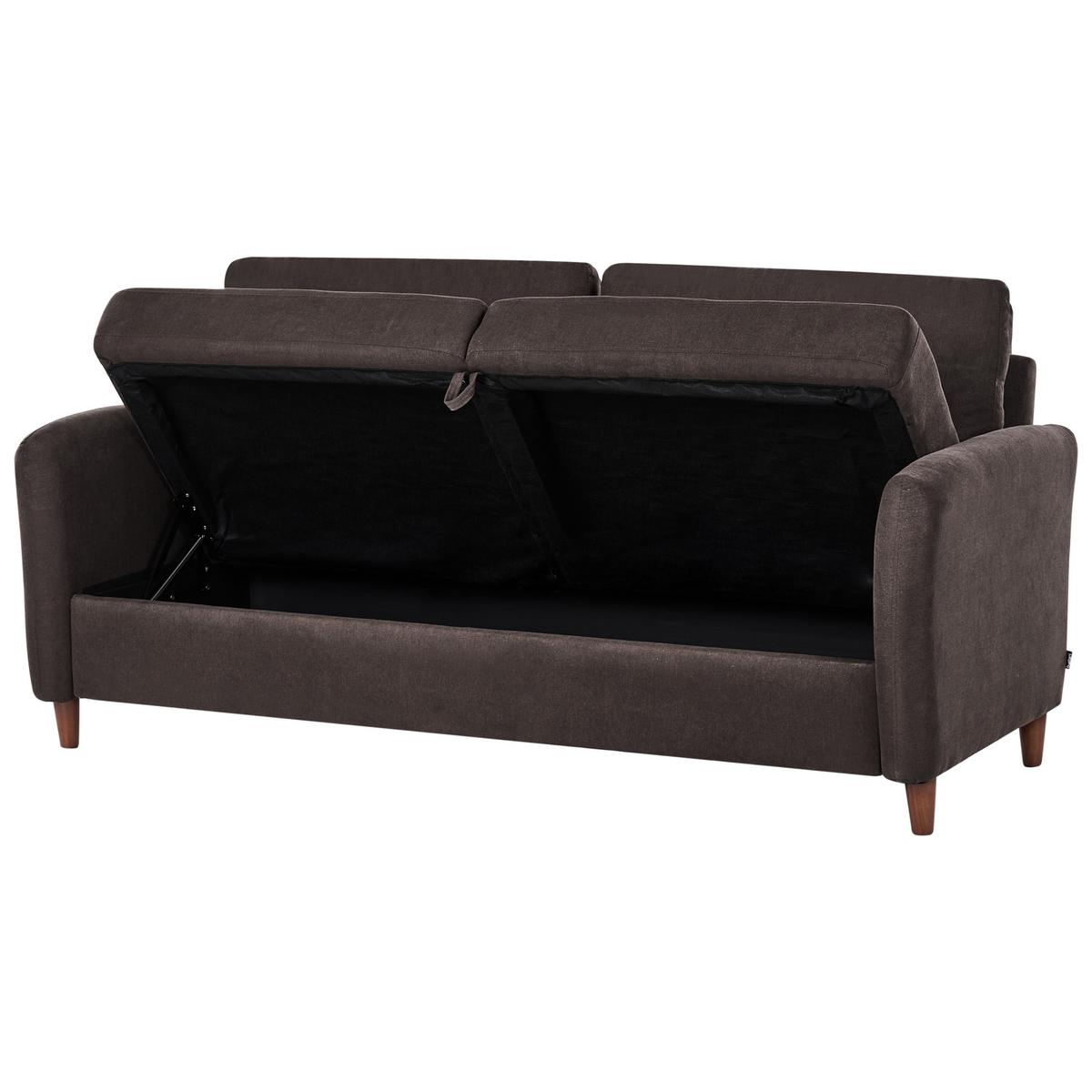 3-SITZER-SOFA Stoff Dunkelbraun Mare - Dunkelbraun, Textil (184/88/77cm) - Beliani