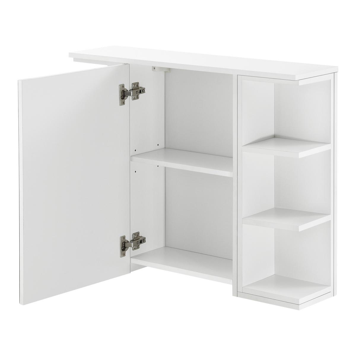 SPIEGELSCHRANK Harstad - Weiß, Holzwerkstoff (80/64/20cm) - [en.casa]