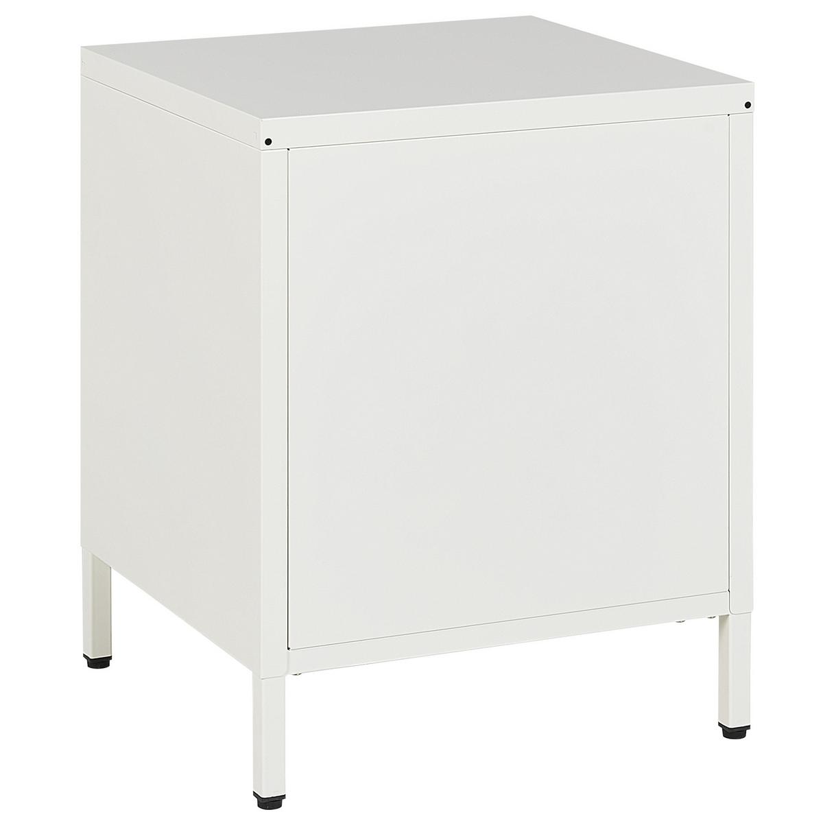 NACHTTISCH weiß 2 Schubladen Kylea - Goldfarben/Weiß, Metall (43/55/40cm) - Beliani