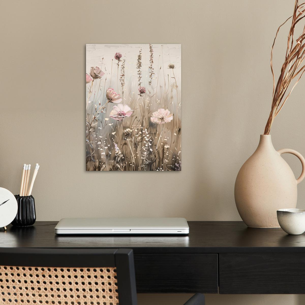 POSTER Blumen - Rosa - Modern - Beige Wandbilder 30x40 cm - Beige, Papier (30/40/0.1cm) - MuchoWow