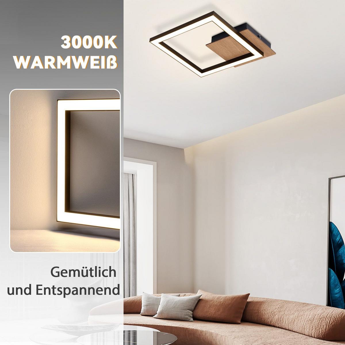 LED-DECKENLEUCHTE Frazier 23.2/23.2/4.1 cm - Schwarz, Metall (23.2/23.2/4.1cm) - Nettlife