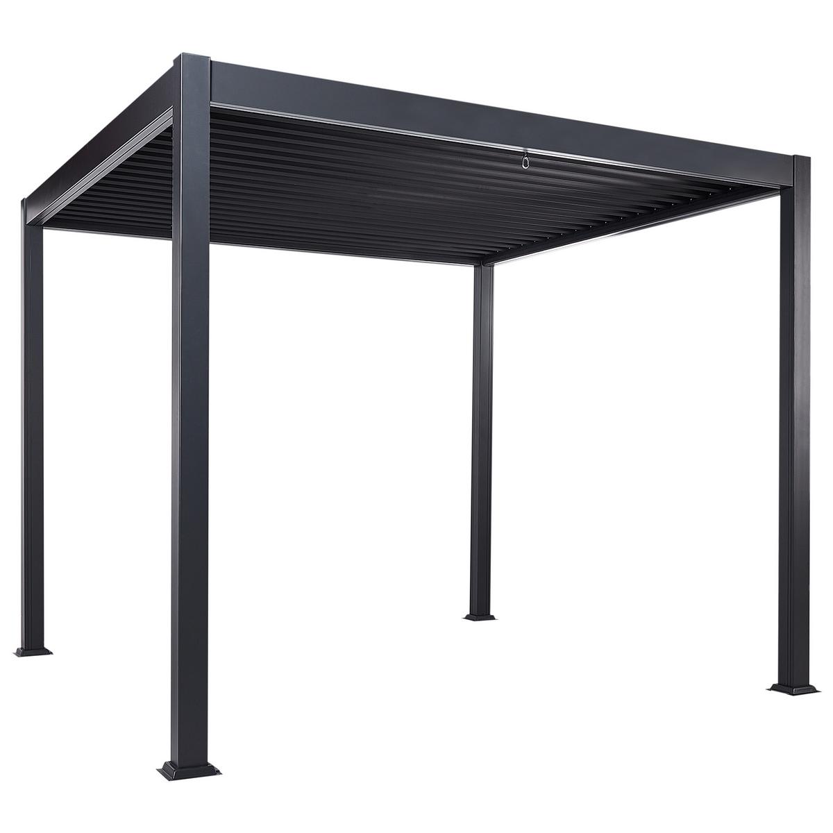 GARTEN-PERGOLA Schwarz Forno II - Schwarz, Metall (310/250/310cm) - Beliani
