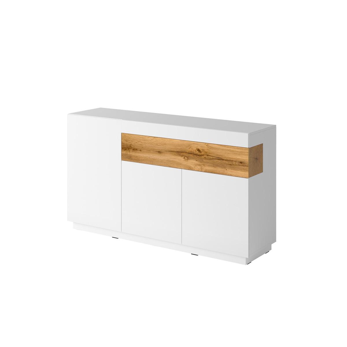 SIDEBOARD Andrea Weiß und Holz - Weiß, Holzwerkstoff (150/85/40cm) - Petits-meubles