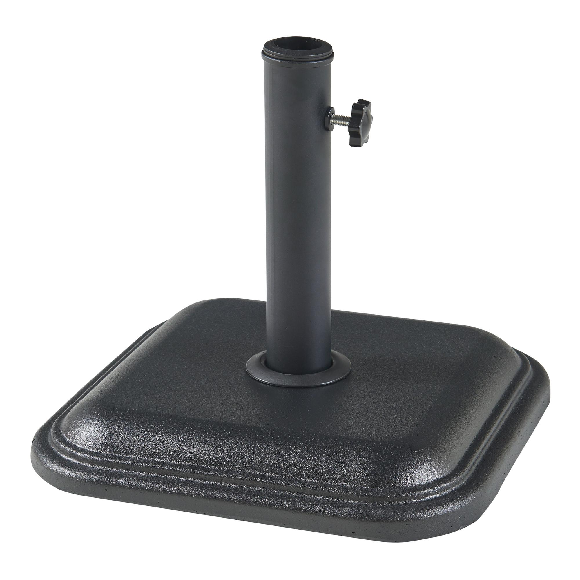 SONNENSCHIRMSTÄNDER Biccari - Schwarz, Stein (35/35cm) - casa.pro
