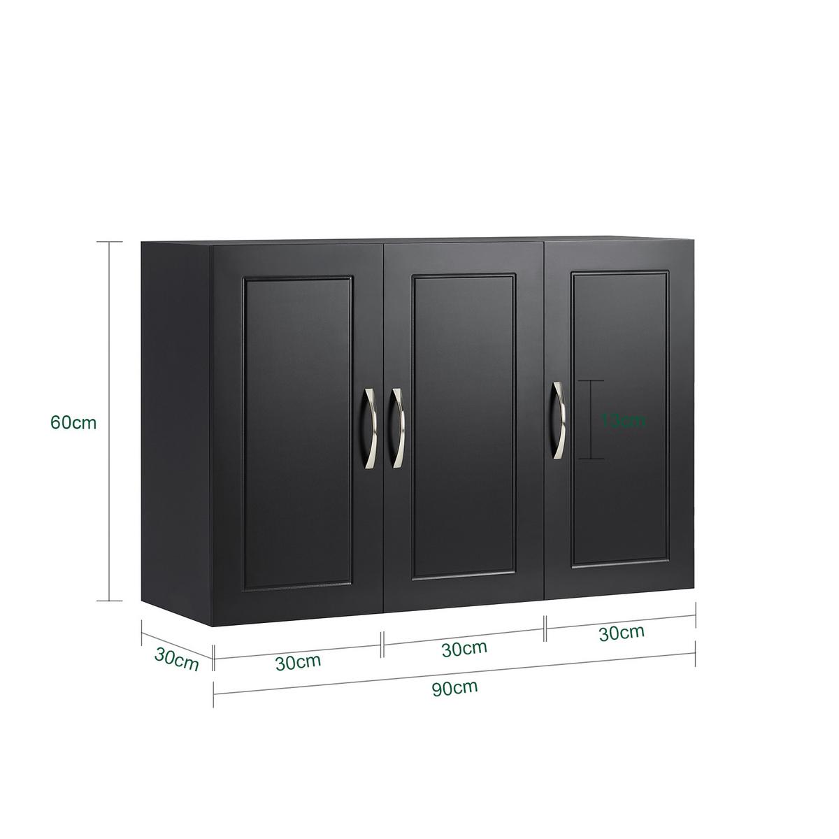 HÄNGESCHRANK Schwarz - Schwarz, Holzwerkstoff (90/60/30cm) - SoBuy