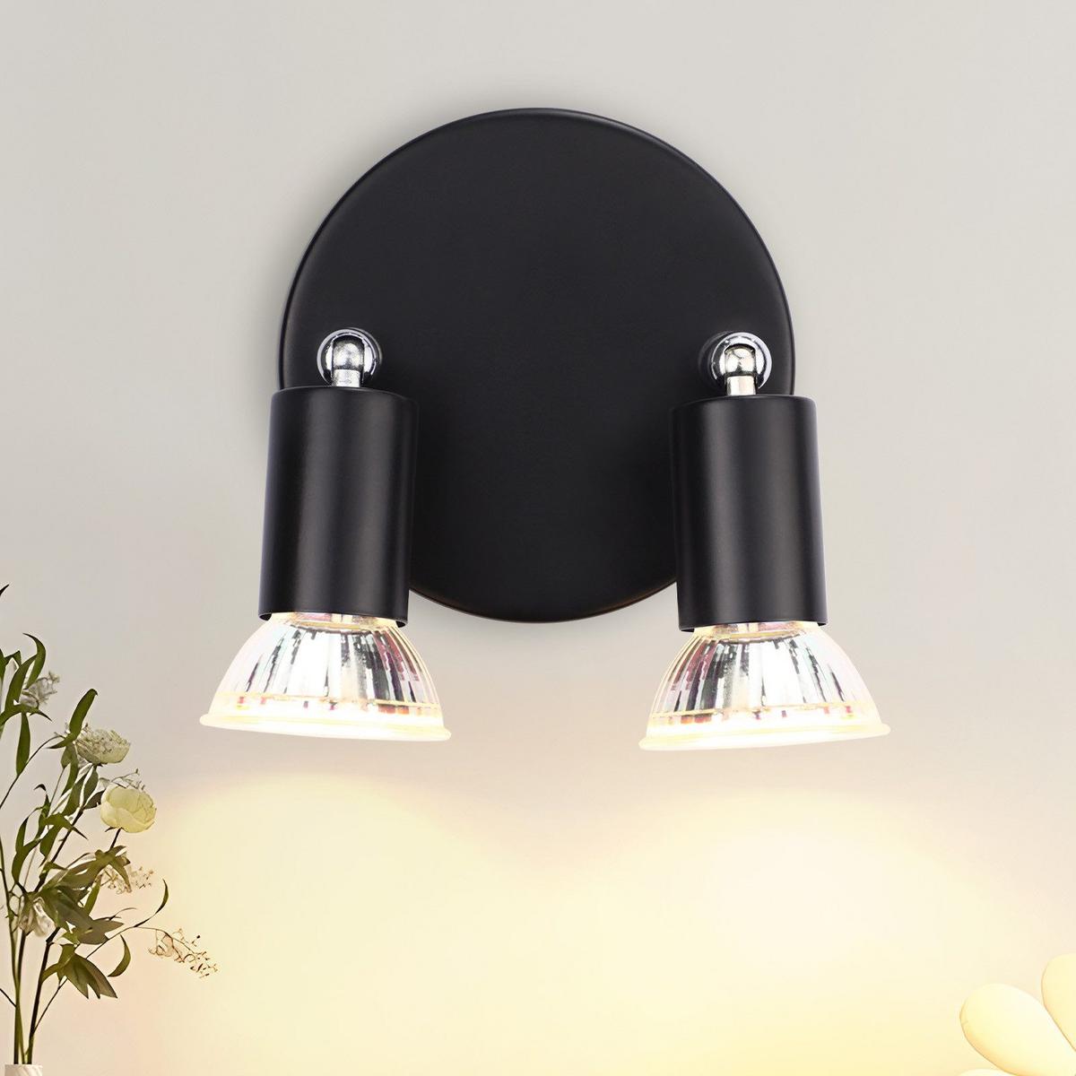 DECKENSTRAHLER Heike 2-flammig 11/11/11 cm - Schwarz, Metall (11/11/11cm) - Nettlife