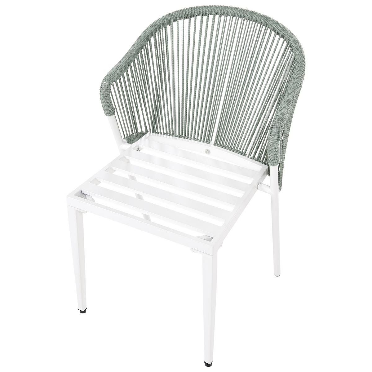 STUHL 2er-Set und Sitzkissen Metall Grün Paranea - Beige/Weiß, Metall (46/80/47cm) - Beliani