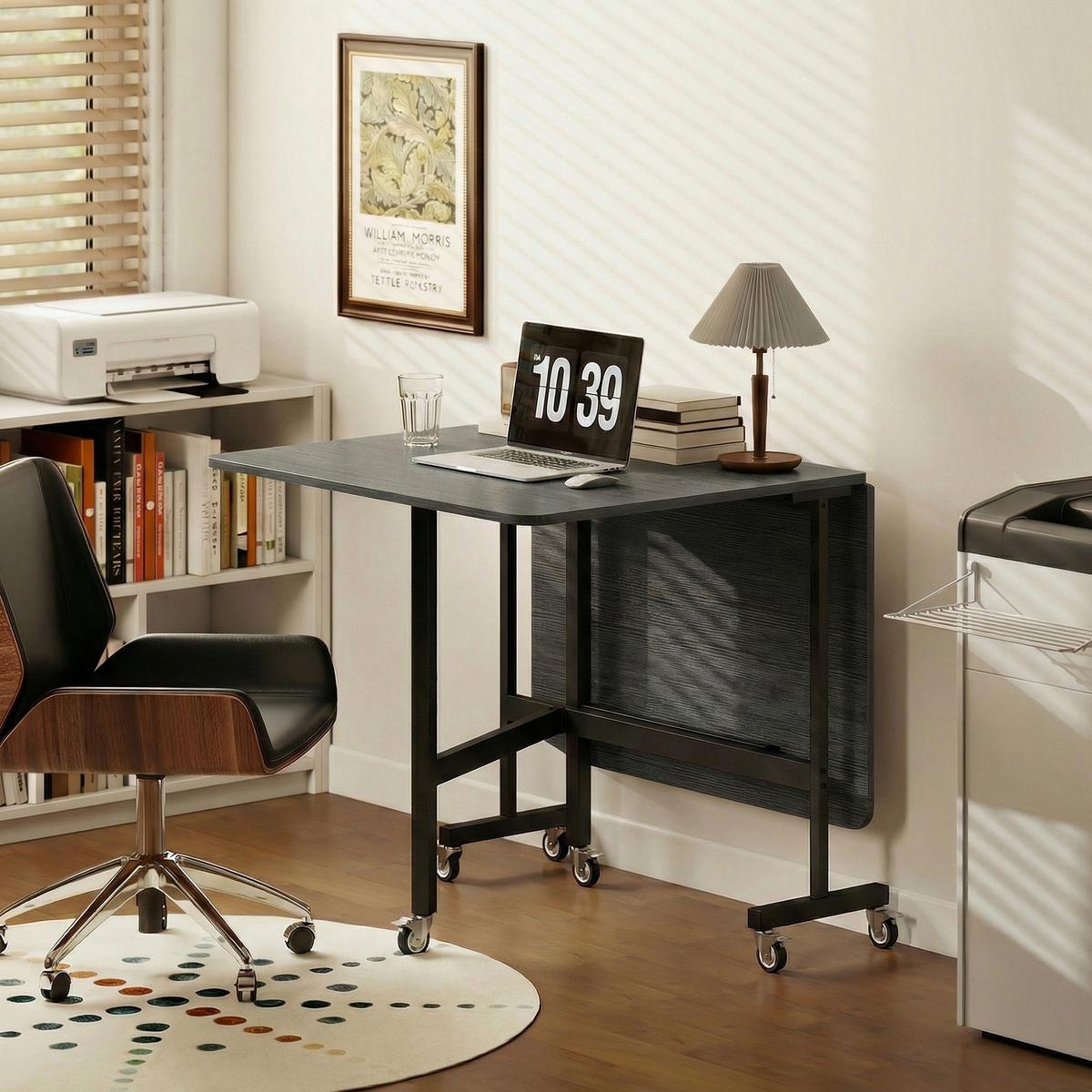 ESSTISCH klappbar aus Spanplatte Stahl Schwarz - Schwarz, Holzwerkstoff (120/80/73cm) - HOMCOM