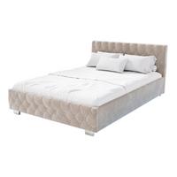 POLSTERBETT Nizza Beige 140x200 cm mit Matratze - Beige, Holz (140/200cm) - Juskys