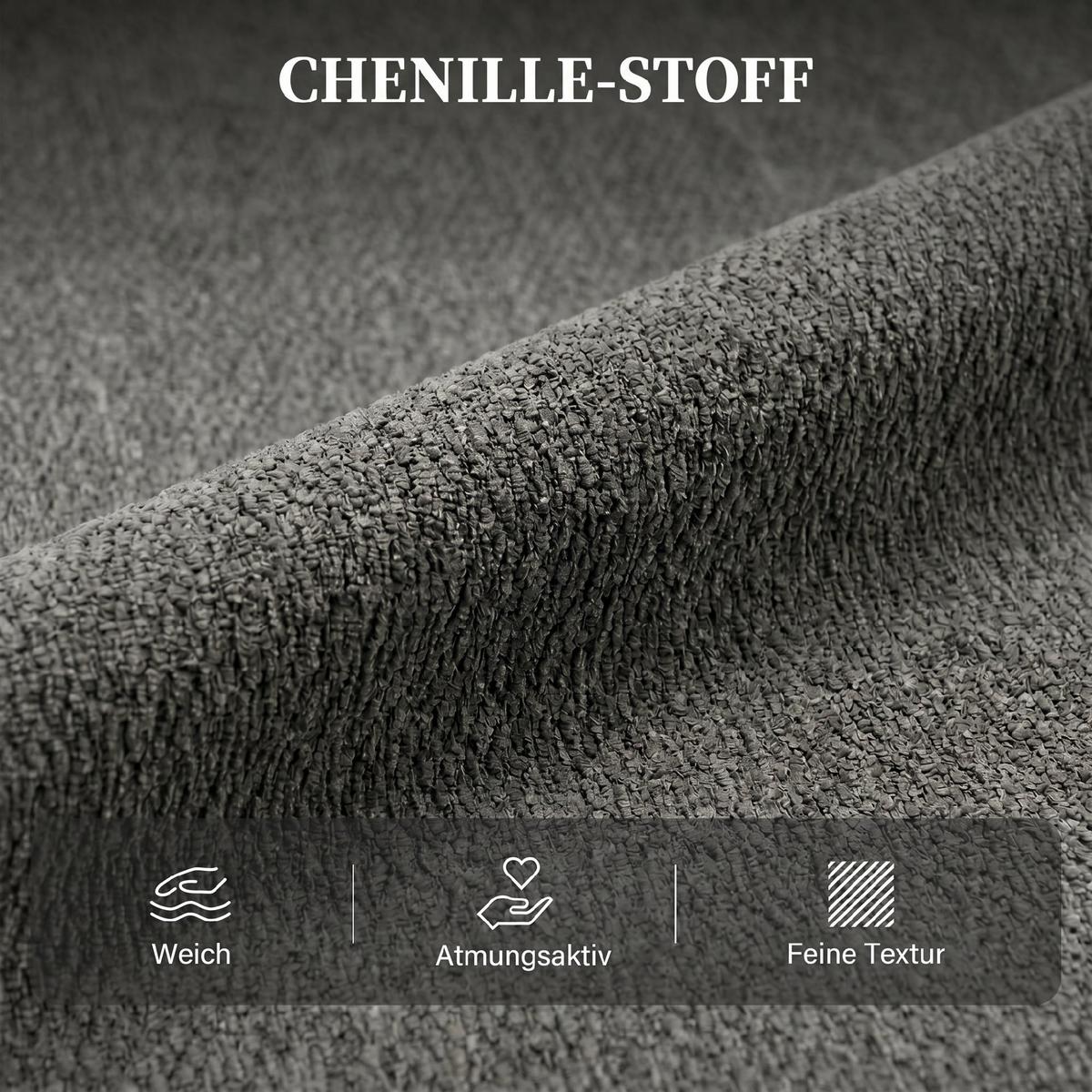 RELAXSESSEL Polyester Hellgrau - Creme/Hellgrau, Holzwerkstoff/Textil (94/104/95cm) - HOMCOM