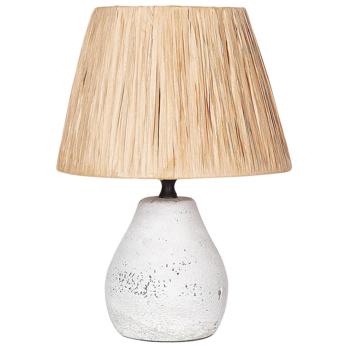 TISCHLAMPE 2-er Set Keramik Cremeweiß Arwadito - Weiß/Naturfarben, Keramik (23/14/31cm) - Beliani
