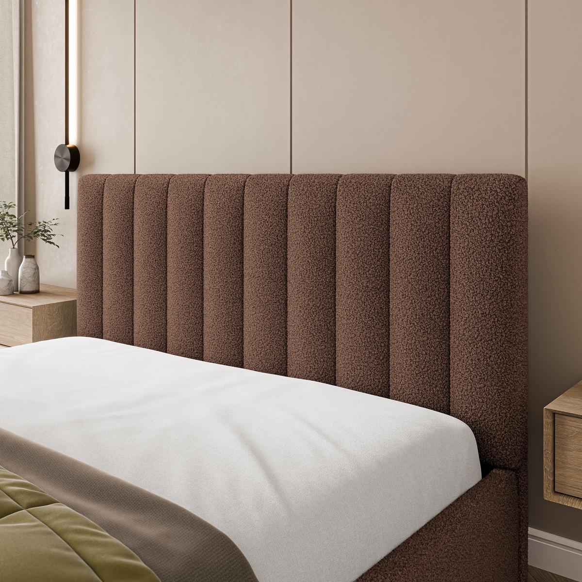 POLSTERBETT DEMERA Q 200x200 cm mit Bettkästen - Braun - Braun, Holz (200/200cm) - MASSENO