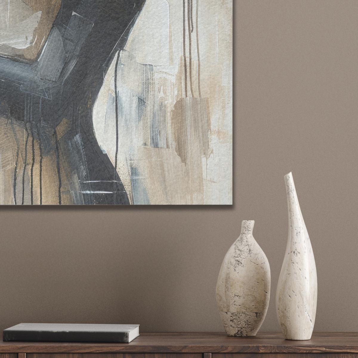AKUSTIKBILD Abstrakt - Liebe - Schwarz und weiß - Modern Kunstdruck Schlafzimmer 50x70 cm - Schwarz, Kunststoff (50/70/0.9cm) - MuchoWow