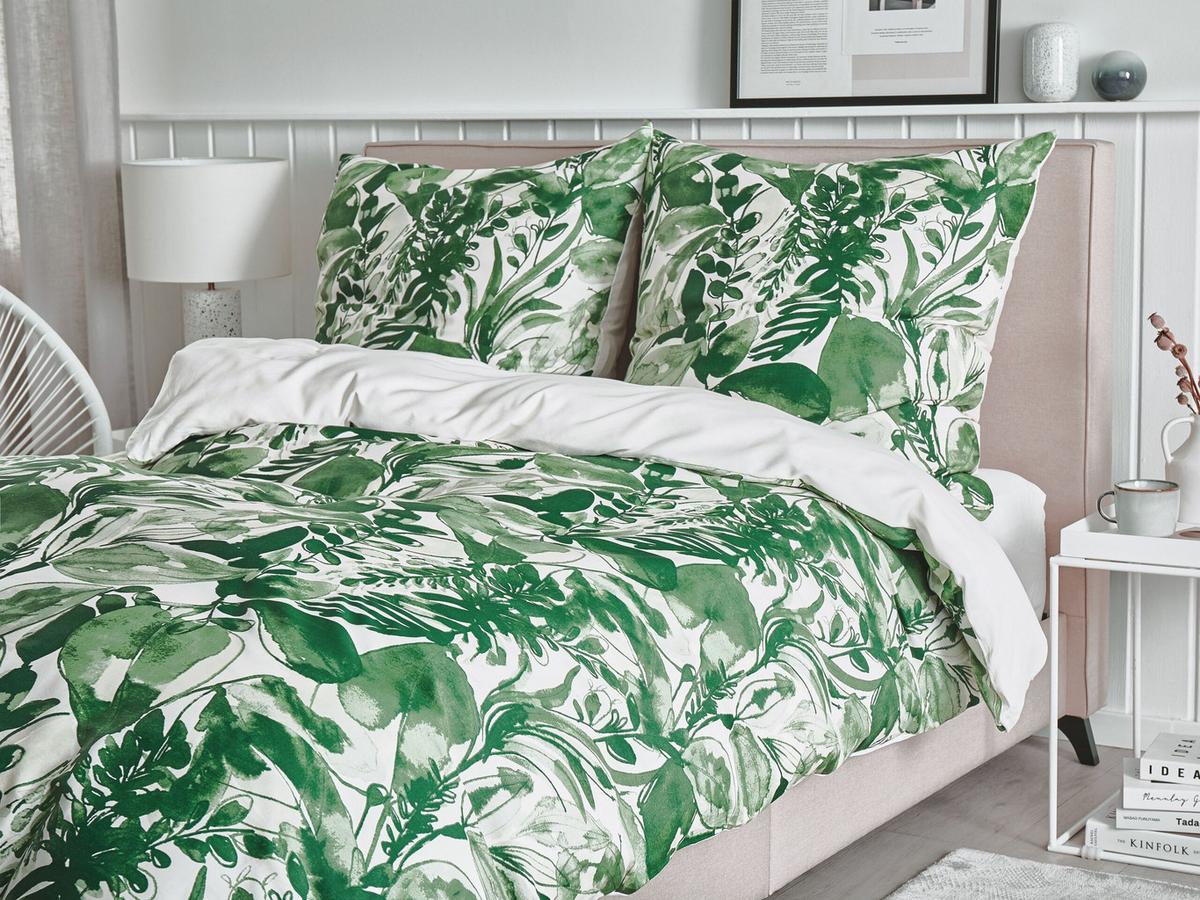 BETTWÄSCHE SET Greenwood 200 135x200 cm - Grün, Textil (135/200cm) - Beliani