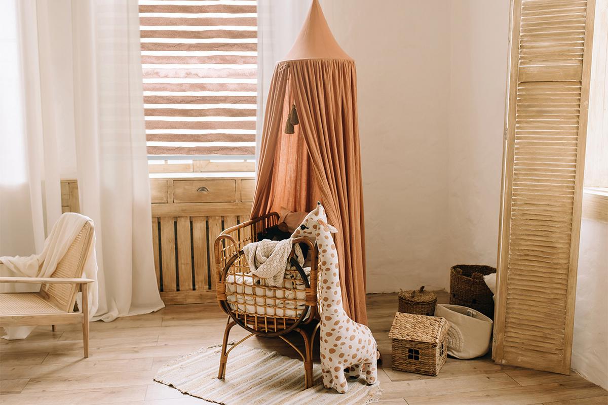 ROLLO LICHTDURCHLÄSSIG 110x180 cm Braun bemalte Streifen - Braun, Textil (110/180cm) - TULUP