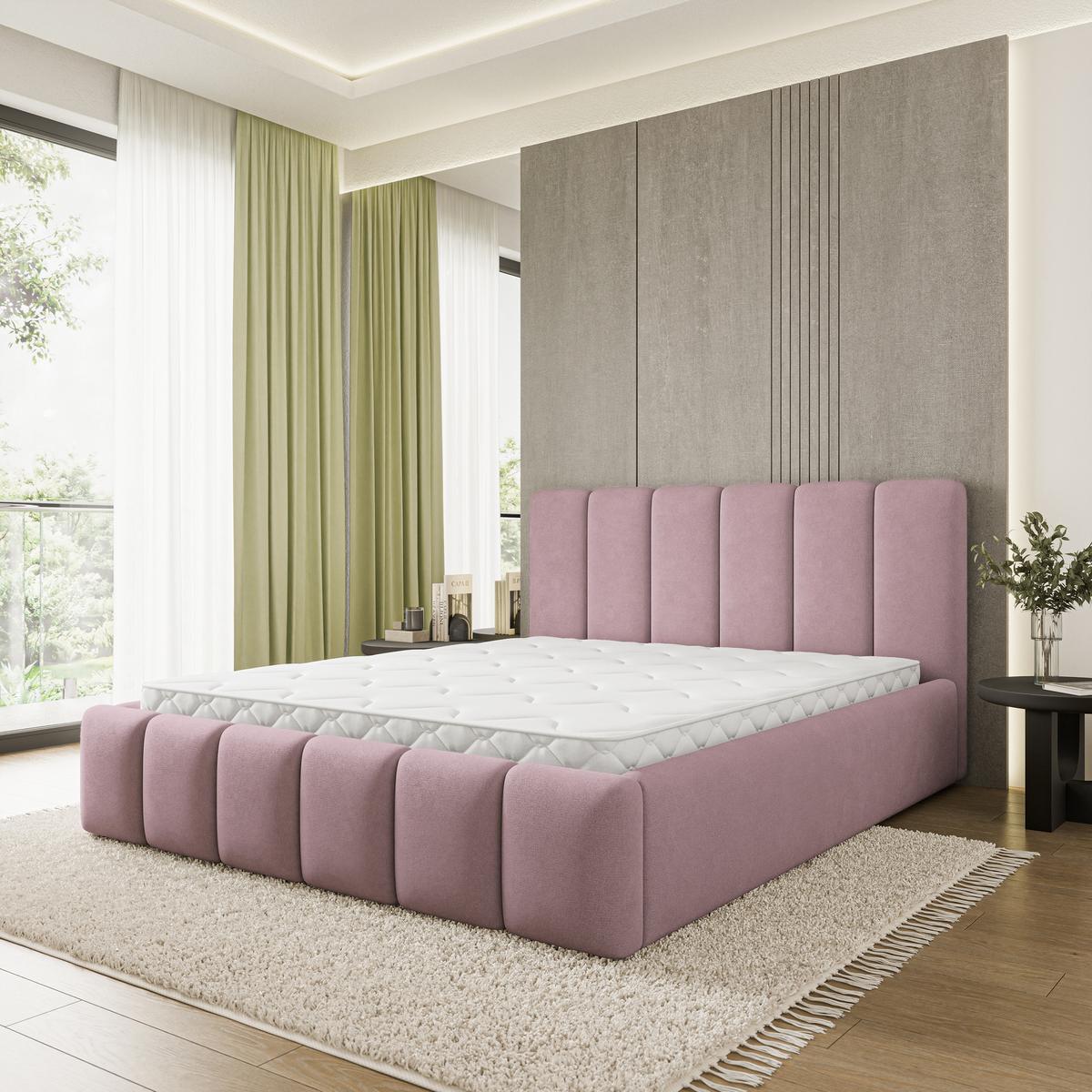 POLSTERBETT ATTORA SR 200x200 cm mit Bettkästen - Rosa - Rosa, Holz (200/200cm) - MASSENO