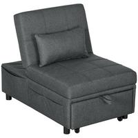 SCHLAFSESSEL aus Eukalyptusholz Polyester Grau - Dunkelgrau, Textil (104/43/65.5cm) - HOMCOM