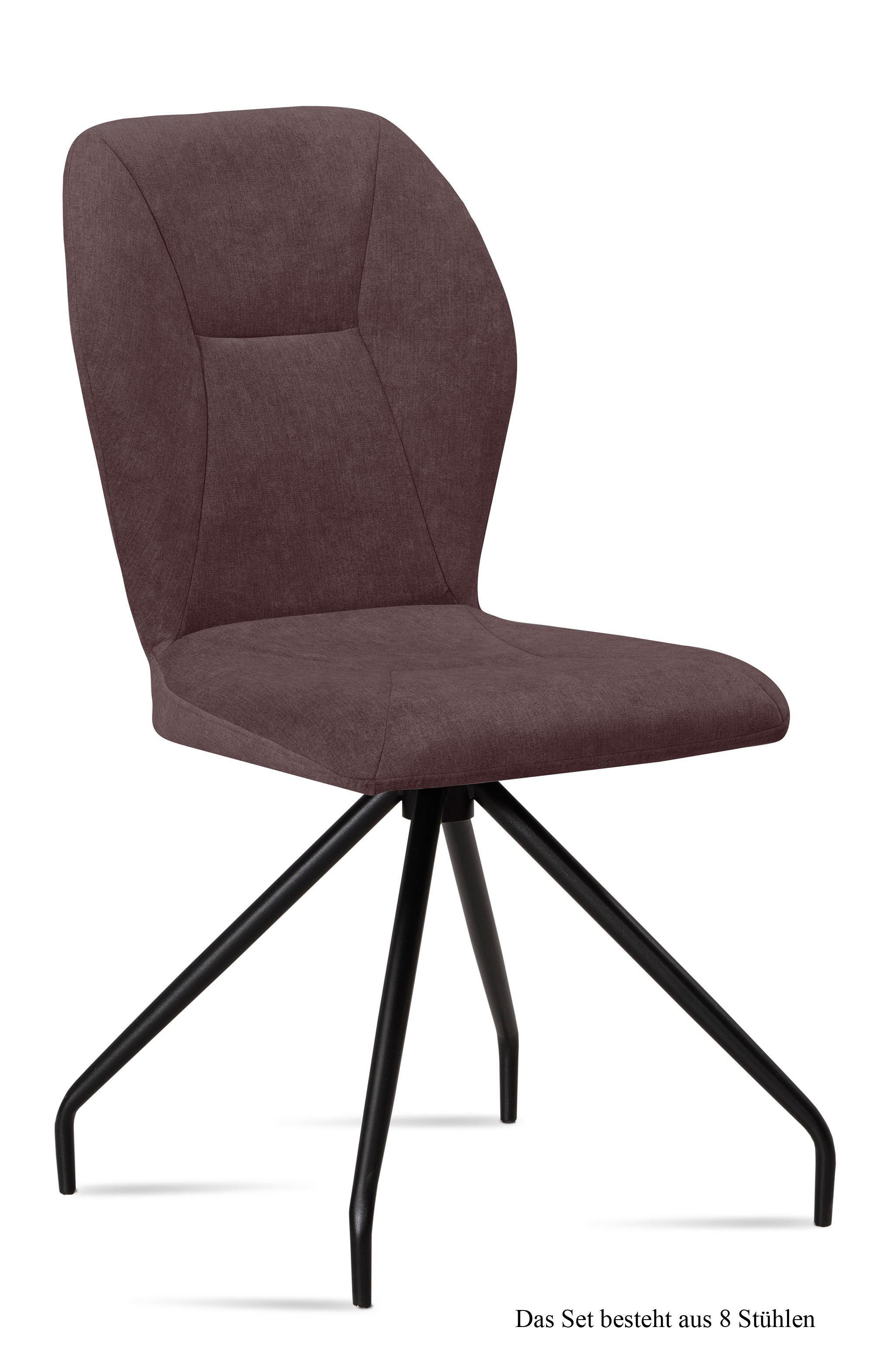 ESSZIMMERSTUHL (8er-Set) Dinnie 51x92x60 Schwarz/Braun - Schwarz/Braun, Kunststoff (60/92/51cm) - 58aufmkessel