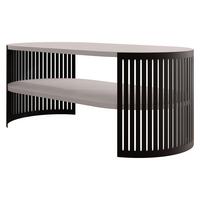 COUCHTISCH Fikoli Oval I - Kaschmir/Schwarz, Holzwerkstoff/Metall (100/50/40cm) - MIRJAN24