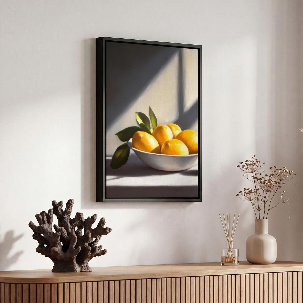 LEINWAND Bilder mit Rahmen - Zitronen - Stilleben - Gelb - 20x30 - Gelb, Textil (20/30cm) - MuchoWow