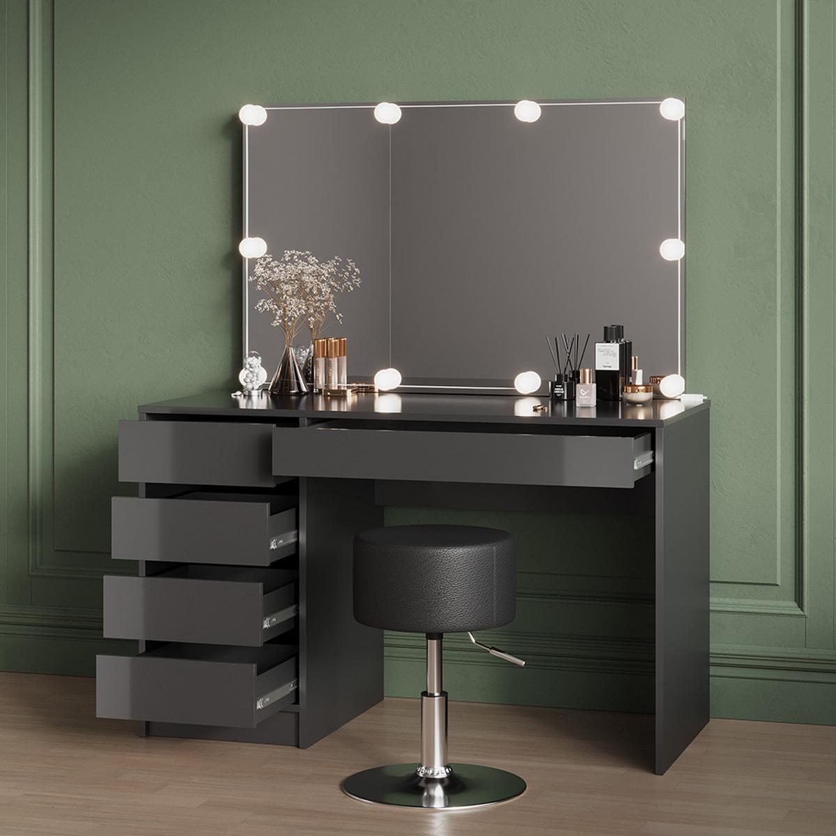 SCHMINKTISCH Imola Anthrazit 120 cm - Anthrazit, Holzwerkstoff (120/75/55cm) - Livinity®