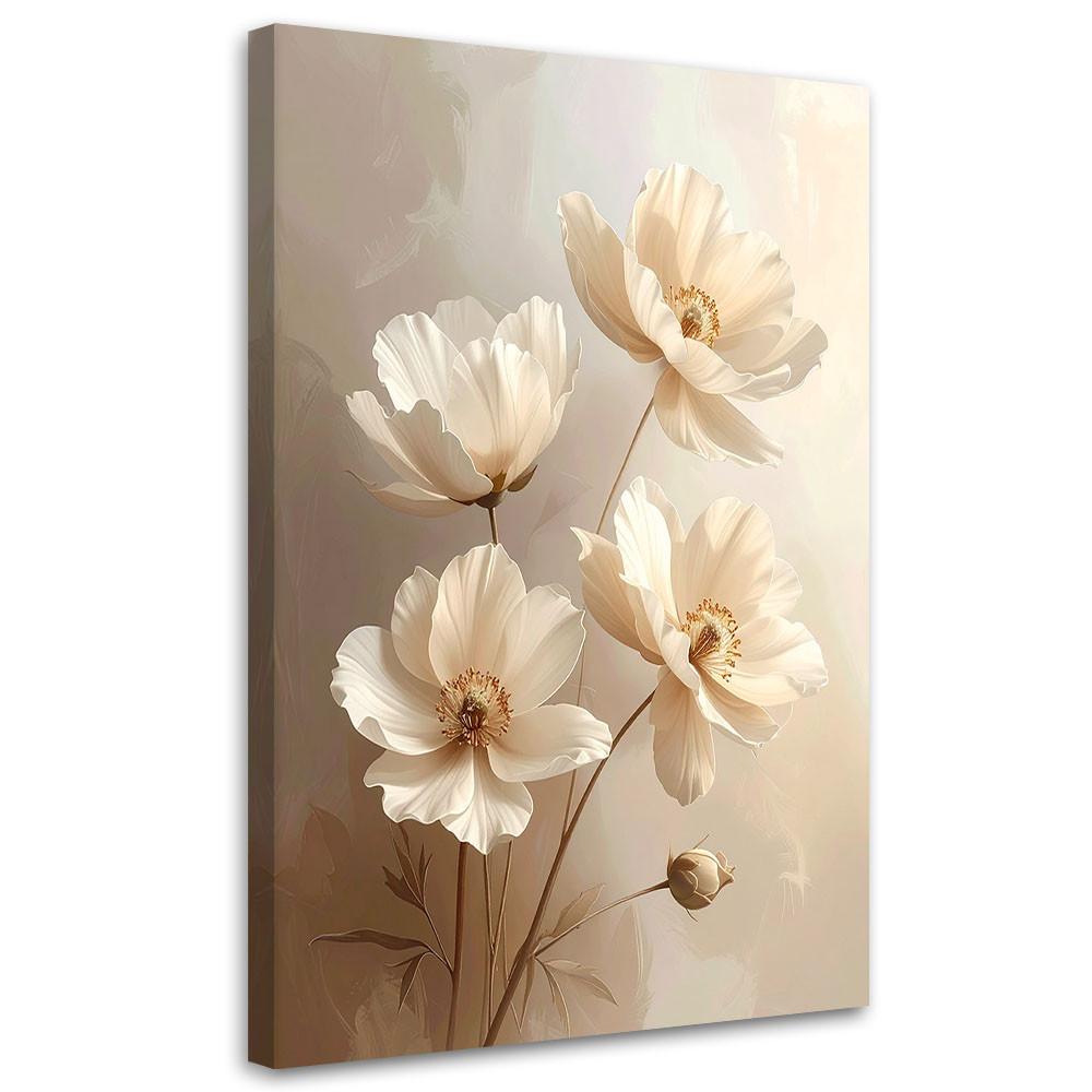 LEINWANDBILD, Zarte beige botanische Blumen - Beige, Textil (20/30cm) - Feeby
