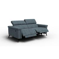 RELAXSOFA NORDEL 3-Sitzer, blaugrau - Blaugrau/Schwarz, Holz/Textil (194/80/105cm) - Wozimo