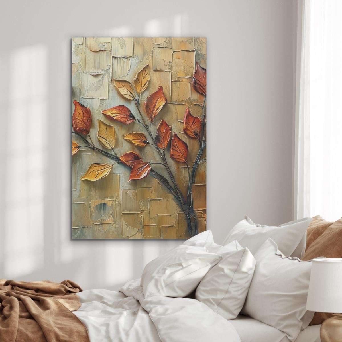 AKUSTIKBILD Baum - Abstrakt - Natur - Kunst Wanddeko 60x90 cm - Goldfarben, Kunststoff (60/90/0.9cm) - MuchoWow