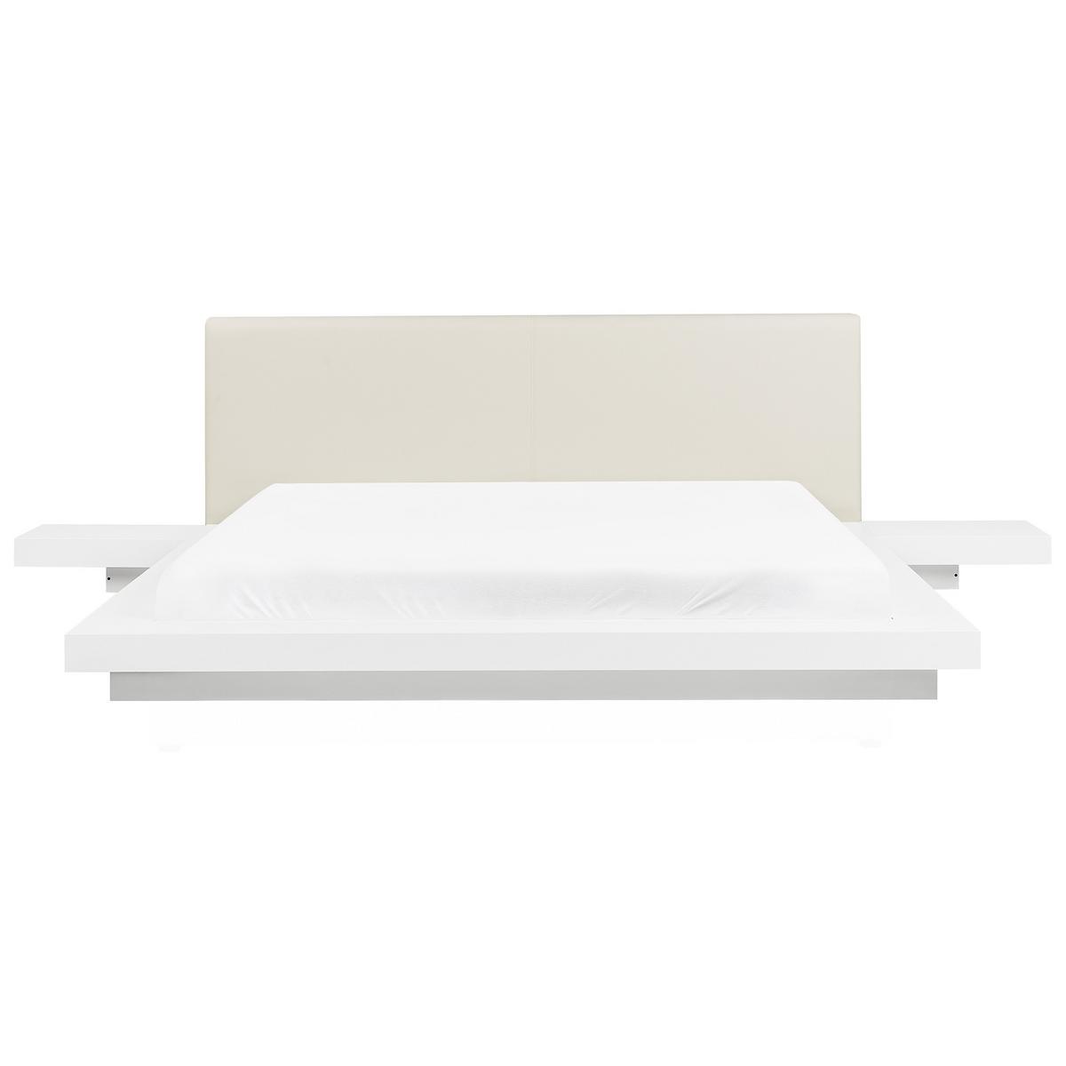 BETT mit Lattenrost 180/200 cm Weiß Zen - Weiß, Holzwerkstoff (180/200cm) - Beliani