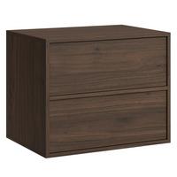 WASCHBECKENUNTERSCHRANK Mali 2 Schubladen Walnuss Braun - 60 x 46 x 54 cm - Eichefarben, Holz (60/54/46cm) - Badplaats
