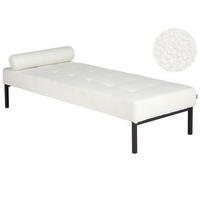 CHAISELONGUE Bouclé Weiß Chinon - Schwarz/Weiß, Textil (178/41/73cm) - Beliani