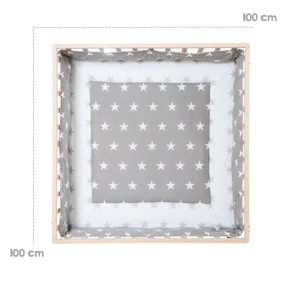 LAUFGITTER 100x100 Little Stars - Naturfarben, Holzwerkstoff (100/72.5/100cm) - Roba