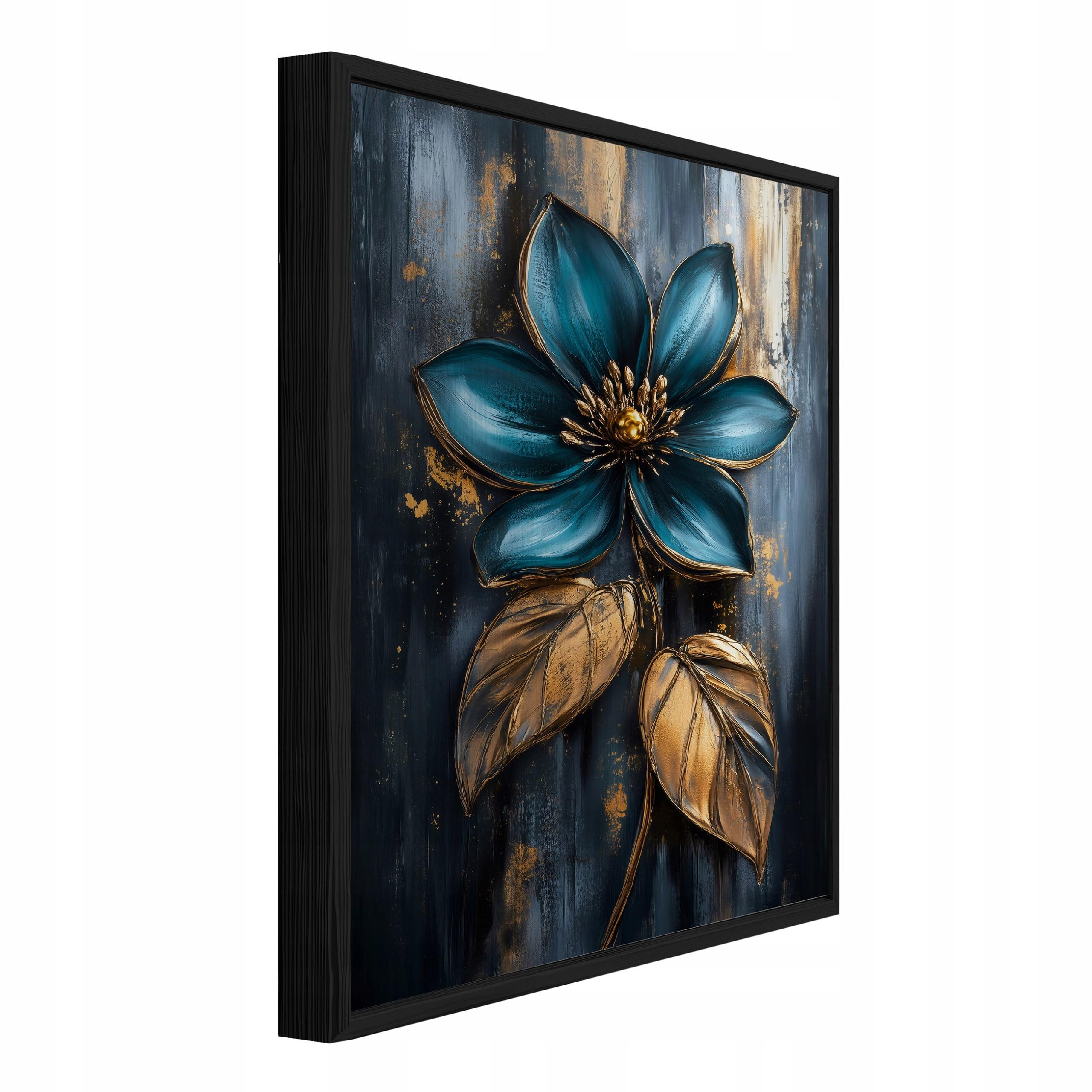 BILDER mit Rahmen Blumen Abstrakt Blau 100x150 cm - Multicolor, Metall (100/150cm) - Wallarena