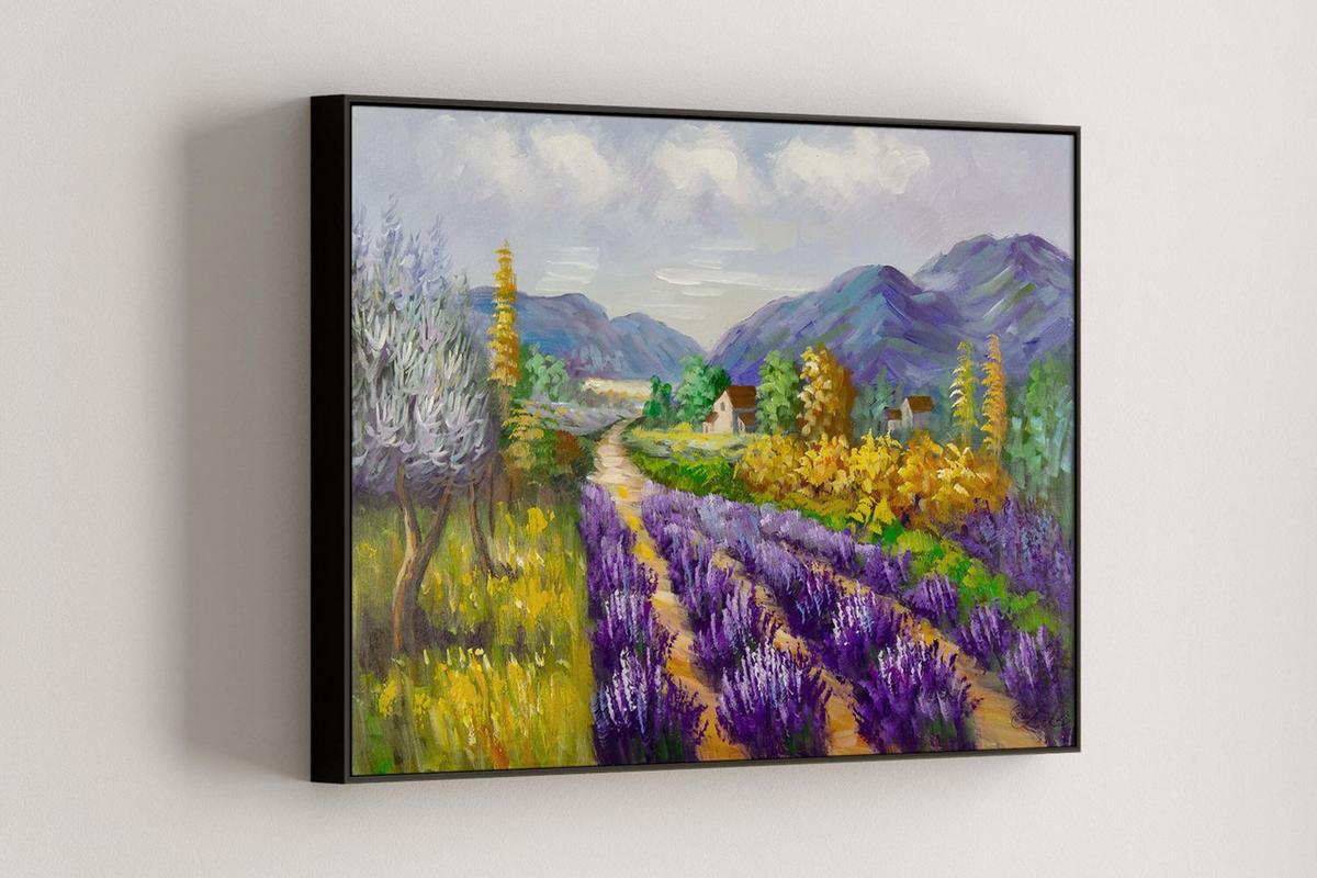 ACRYLBILD HANDGEMALT 90/60 cm - Lila, Holz/Textil (90/60cm) - KUNSTLOFT