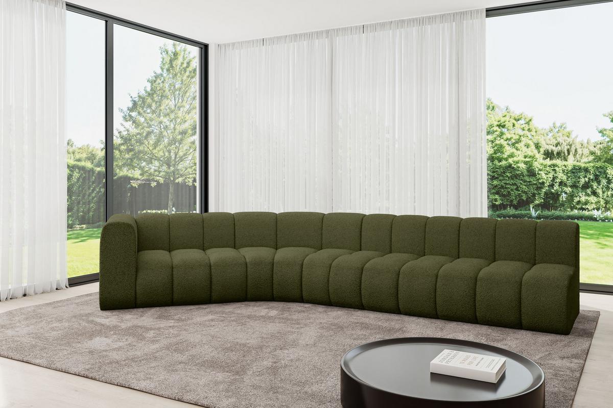 ECKSOFA modulares Sofa Karex-L2 - 399x194x70 cm Grün - Grün, Holzwerkstoff/Textil (399/194cm) - ALTDECOR