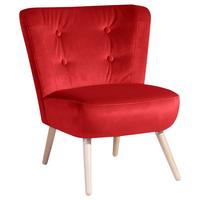 SESSEL Kassi Bezug Samtvelours Buche natur / rot - Rot, Kunststoff (69/80/68cm) - 58aufmkessel