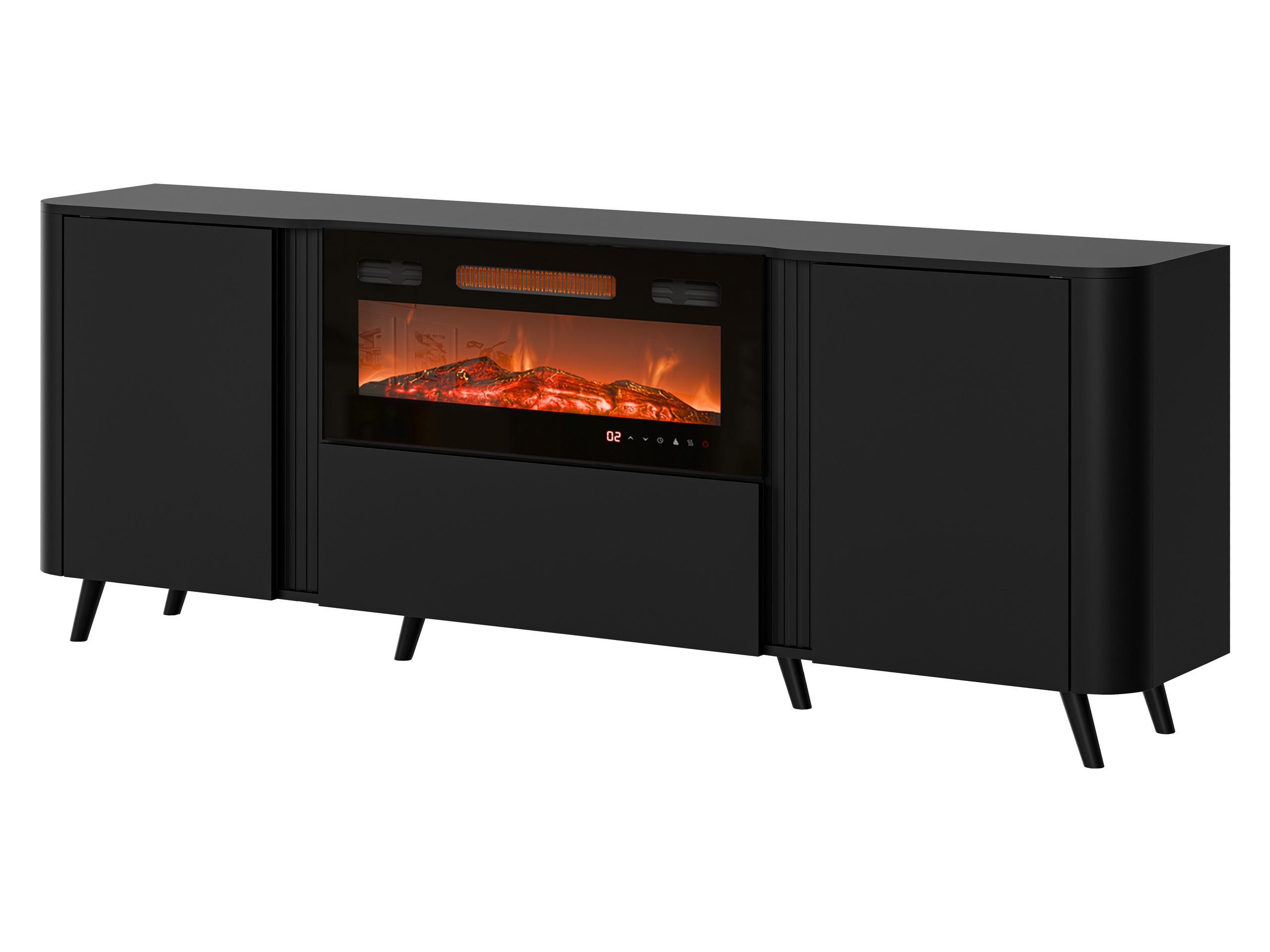 KOMMODE Volare 200 EF mit Kamin - Schwarz, Holzwerkstoff/Kunststoff (200/76/39cm) - MIRJAN24