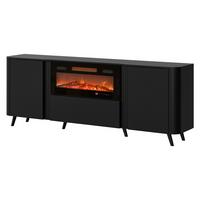 KOMMODE Volare 200 EF mit Kamin - Schwarz, Holzwerkstoff/Kunststoff (200/76/39cm) - MIRJAN24