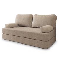 BETTSOFA NIKSI aus Schaumstoff Bucle-Stoff Beige Schlaffunktion - Beige, Textil (170/86/80cm) - MASSENO