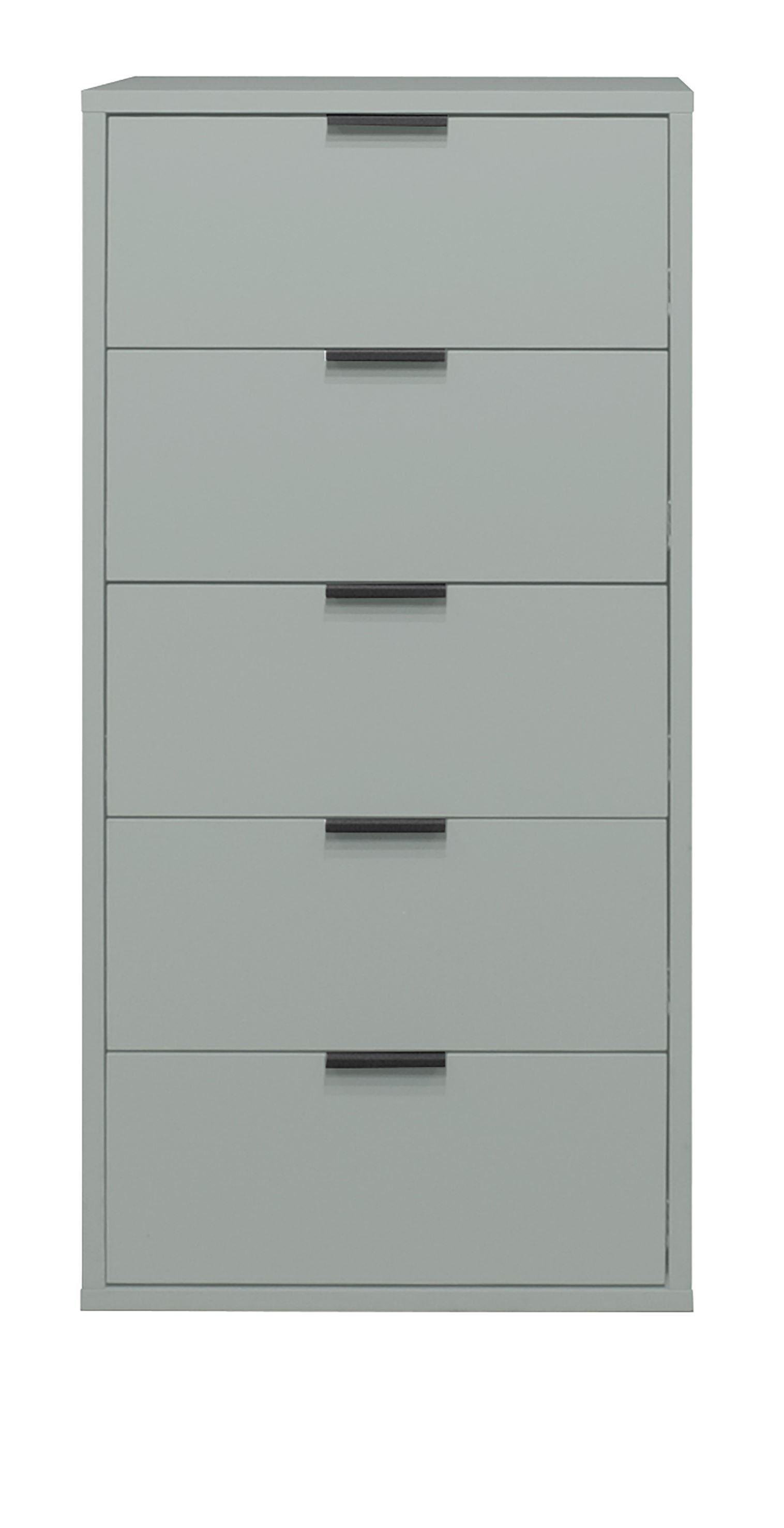 KOMMODE Erna 51x45x108 Pinie Green matt Lack - Grün, Holzwerkstoff (51/108/45cm) - 58aufmkessel