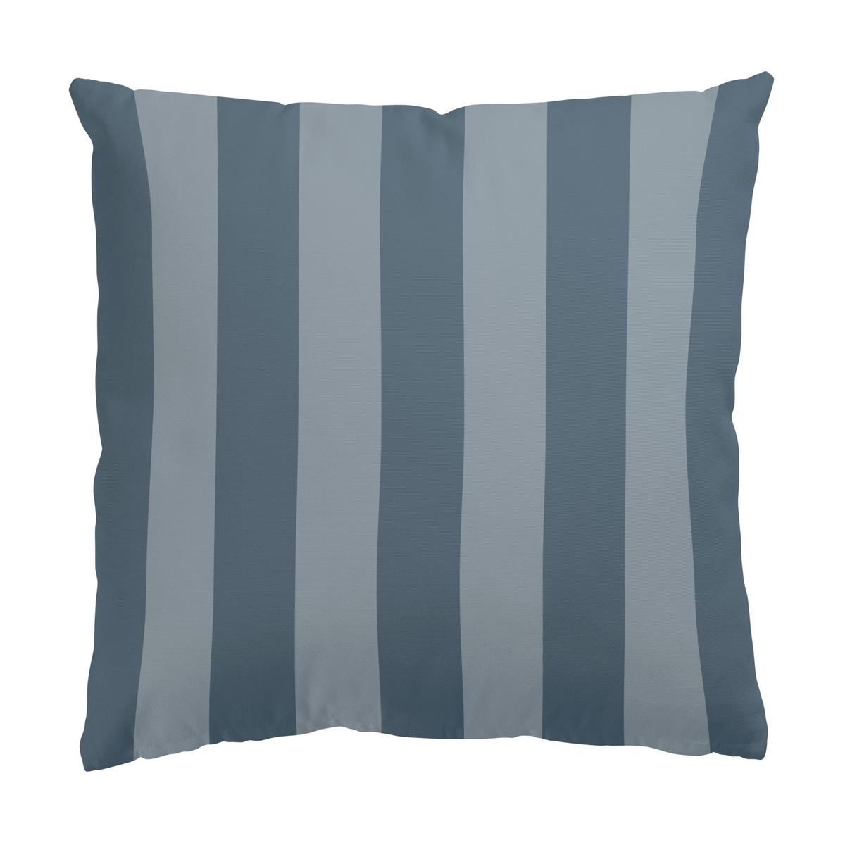DEKOKISSEN 2er-Set Schieferblau trifft Streifen Duo 40/40 cm - Blau, Textil (40/40cm) - Bilderwelten