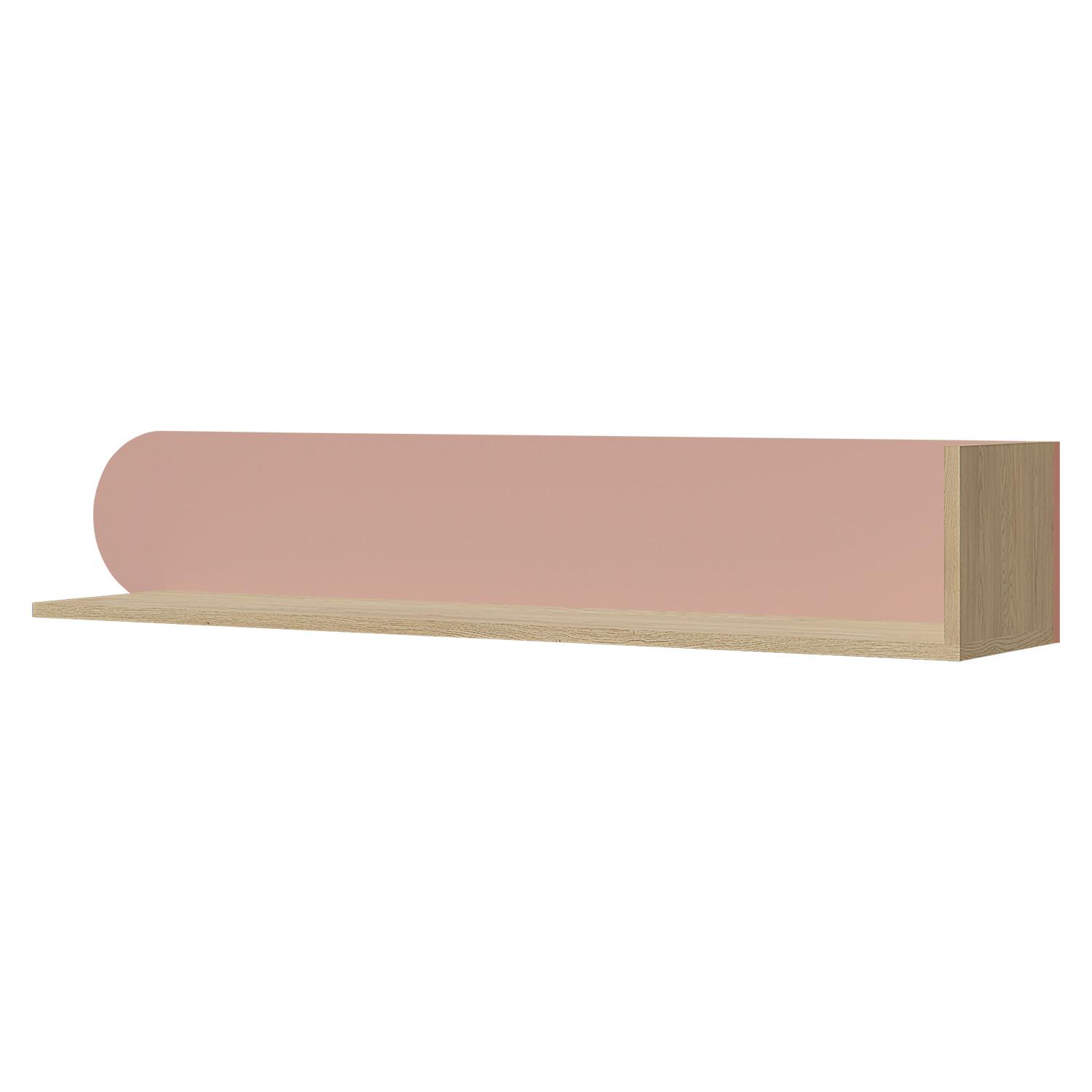 WANDREGAL Lena für Kinder und Jugendliche, 120 cm, Eiche Cremona/Macadamia/Puderrosa - Eichefarben/Beige, Holzwerkstoff (120/20/25cm) - Beautysofa