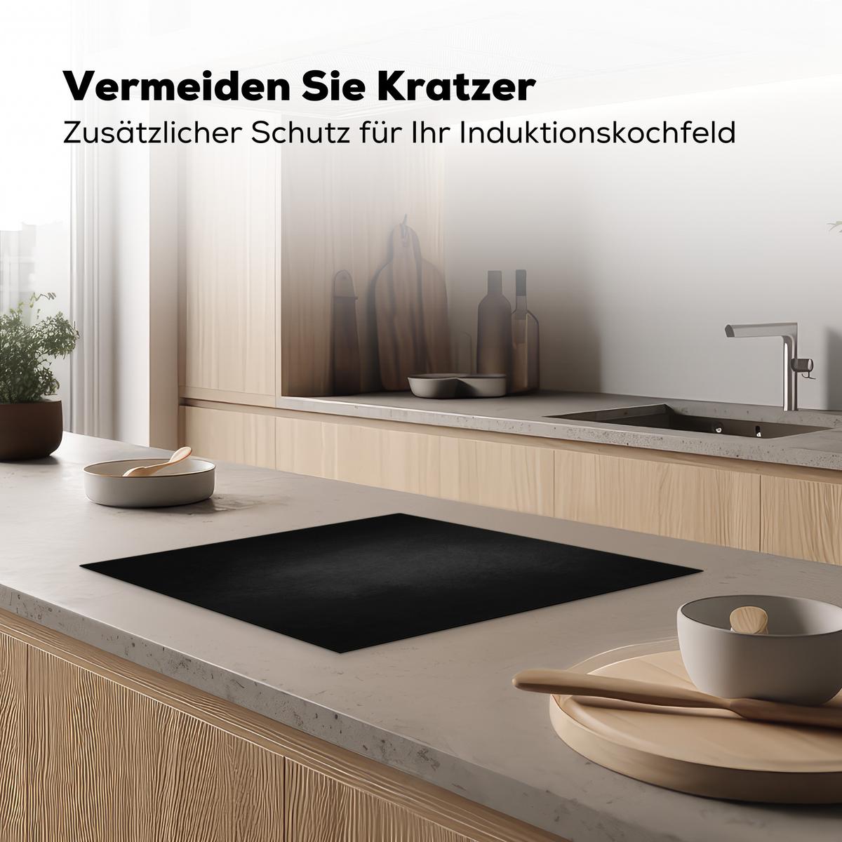HERDABDECKPLATTE Beton - Schwarz - Grau - Strukturiert - Industriell Abdeckung Ceranfeld 59x51 cm - Graphitfarben, Kunststoff (59/51/0.2cm) - MuchoWow