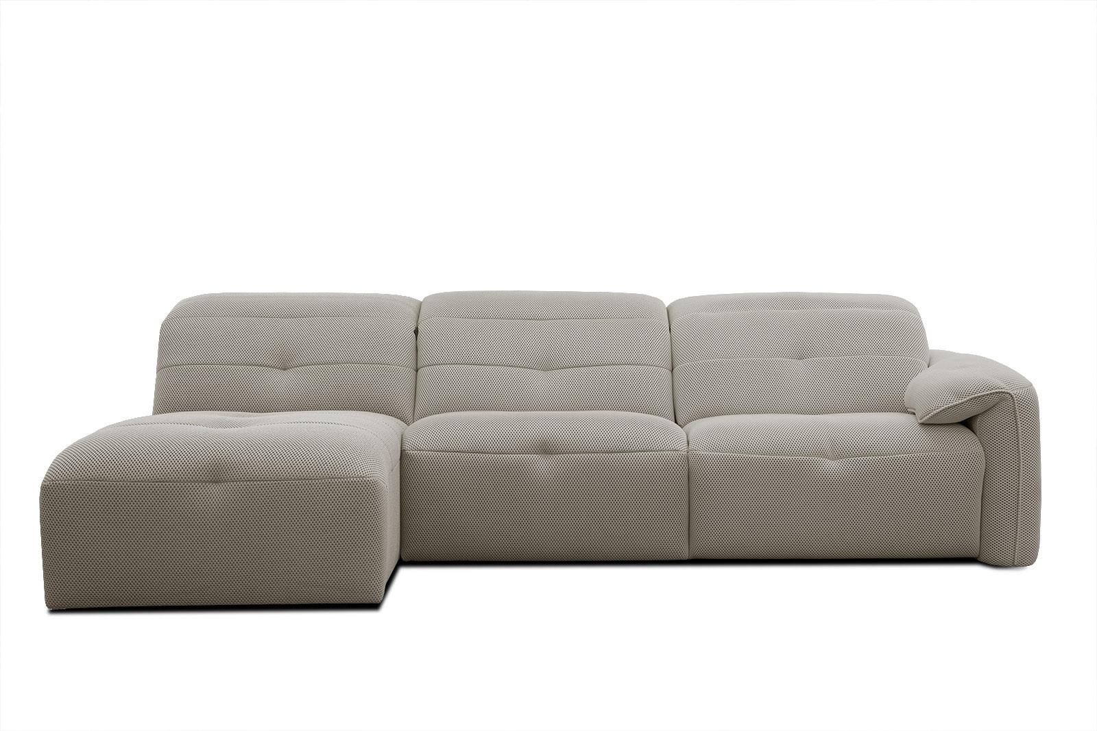 ECKSOFA TRENTO 4-Sitzer, beige - Beige/Schwarz, Holzwerkstoff/Kunststoff (165/262cm) - Wozimo