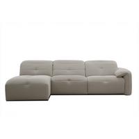 ECKSOFA TRENTO 4-Sitzer, beige - Beige/Schwarz, Holzwerkstoff/Kunststoff (165/262cm) - Wozimo