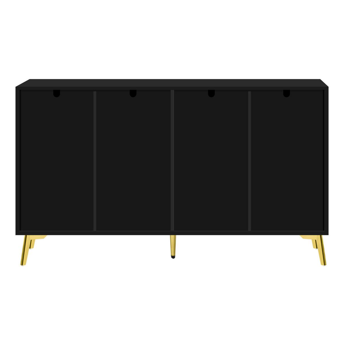 SIDEBOARD Schwarz 140/37,8/82 cm - Schwarz, Holzwerkstoff/Metall (37/82/140cm) - Urban Meuble