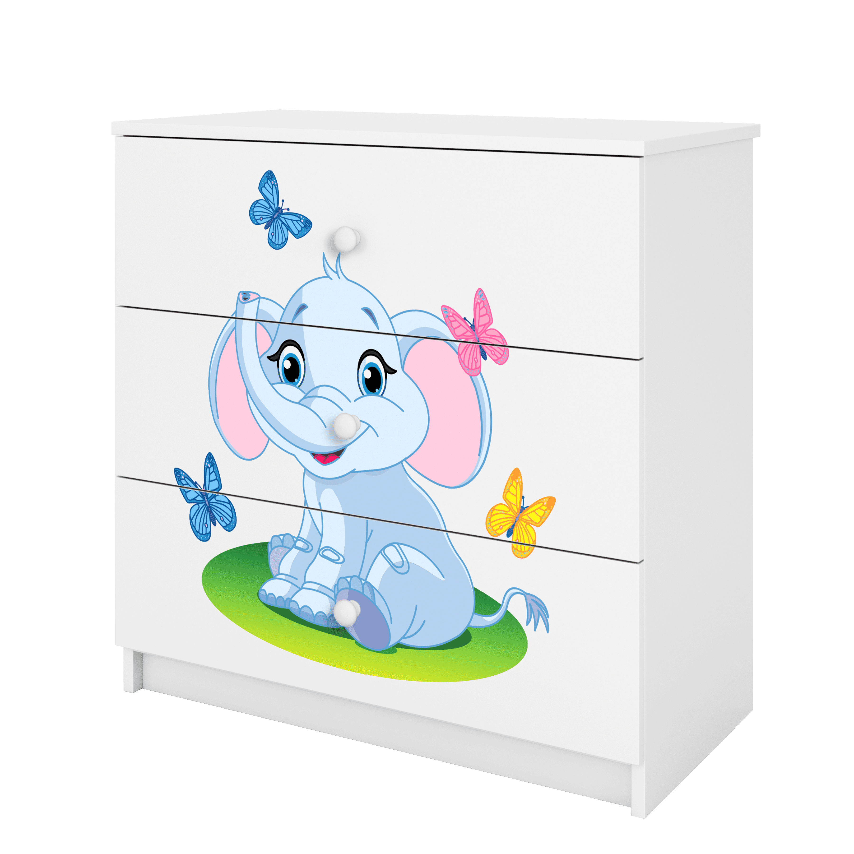 KOMMODE Babydreams Elefant 81/81/41 - Weiß, Holzwerkstoff (81/81/41cm) - RAUMHIRSCH FURNITURE