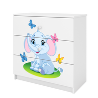 KOMMODE Babydreams Elefant 81/81/41 - Weiß, Holzwerkstoff (81/81/41cm) - RAUMHIRSCH FURNITURE