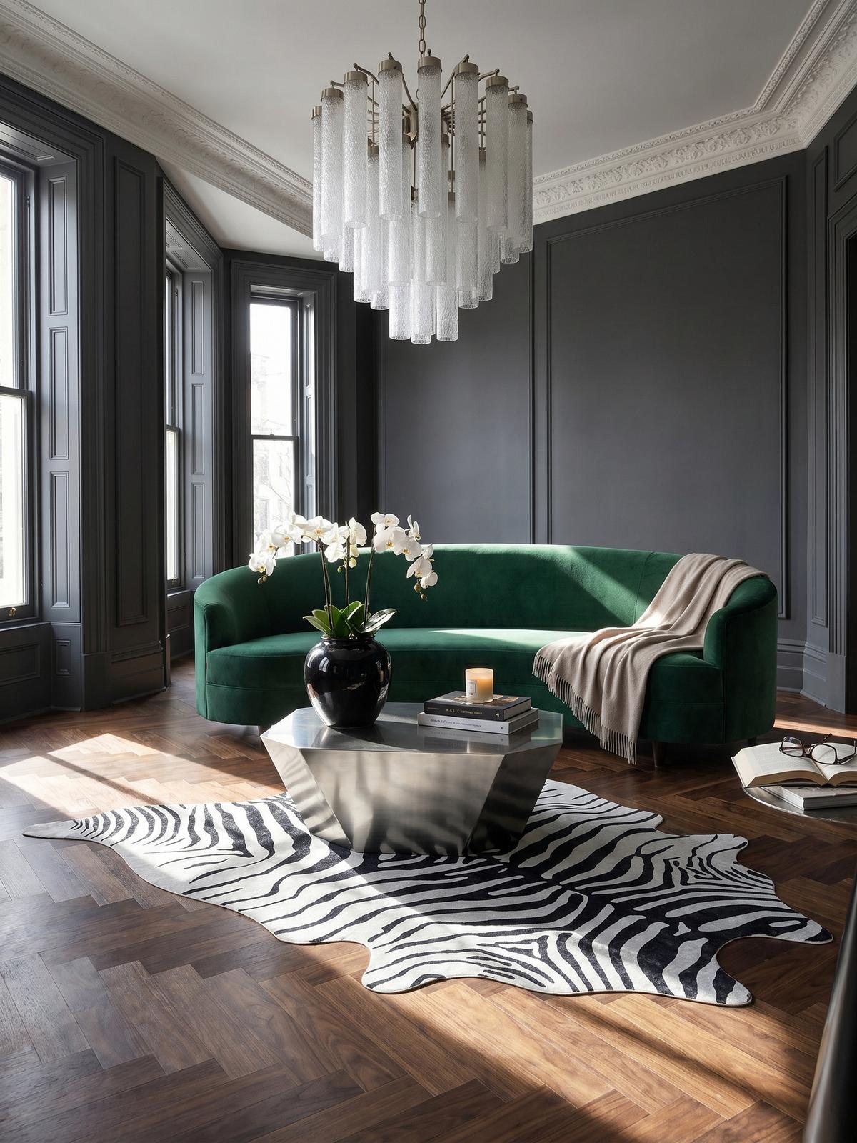TEPPICH Flachgewebe GASTEIN in Schwarz, in Tigerfell-Optik, 150 x 200 cm - Schwarz, Textil (150/200cm) - KADIMA DESIGN